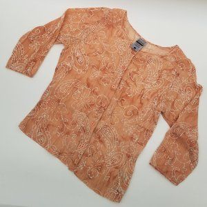 Columbia | 3/4 Sleeve Airy Button Up Top - S